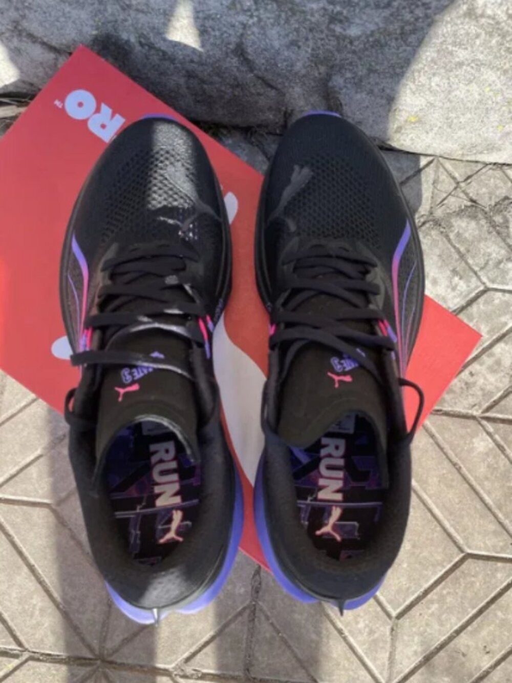 The sneakers are in good condition.